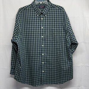 Roundtree & Yorke Travelsmart Shirt Button Down Mens 3X Long Sleeve Plaid